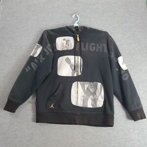 Air Jordan Men Sweatshirt XL Black Flight 23 30 Ban Full Zip Hoodie Logo Jumpman